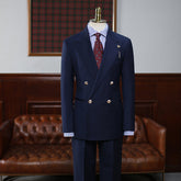 Regan Modern Navy Blue Double Breasted Custom Men’s Business Suit